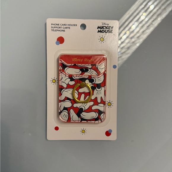 Disney Mickey Mouse Red and Gold Phone Card Holder - Picture 3 of 7